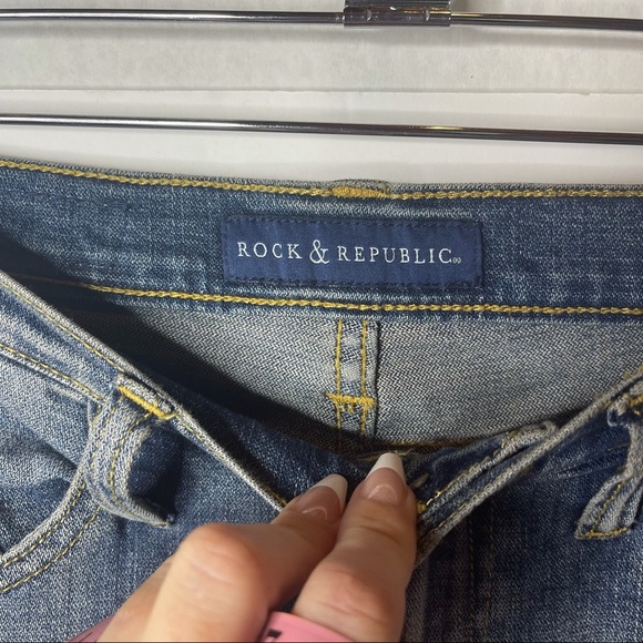 ROCK & REPUBLIC Indee Denim Crop Jeans 6 NWOT - Picture 5 of 8